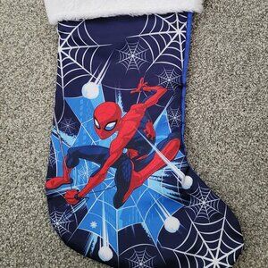 Marvel Spider-Man Christmas Stocking Web Swinging Blue Plush Cuff Licensed